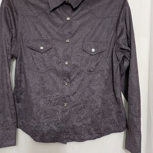 Vintage Outback Trading Purple Sued shirt Women's Med